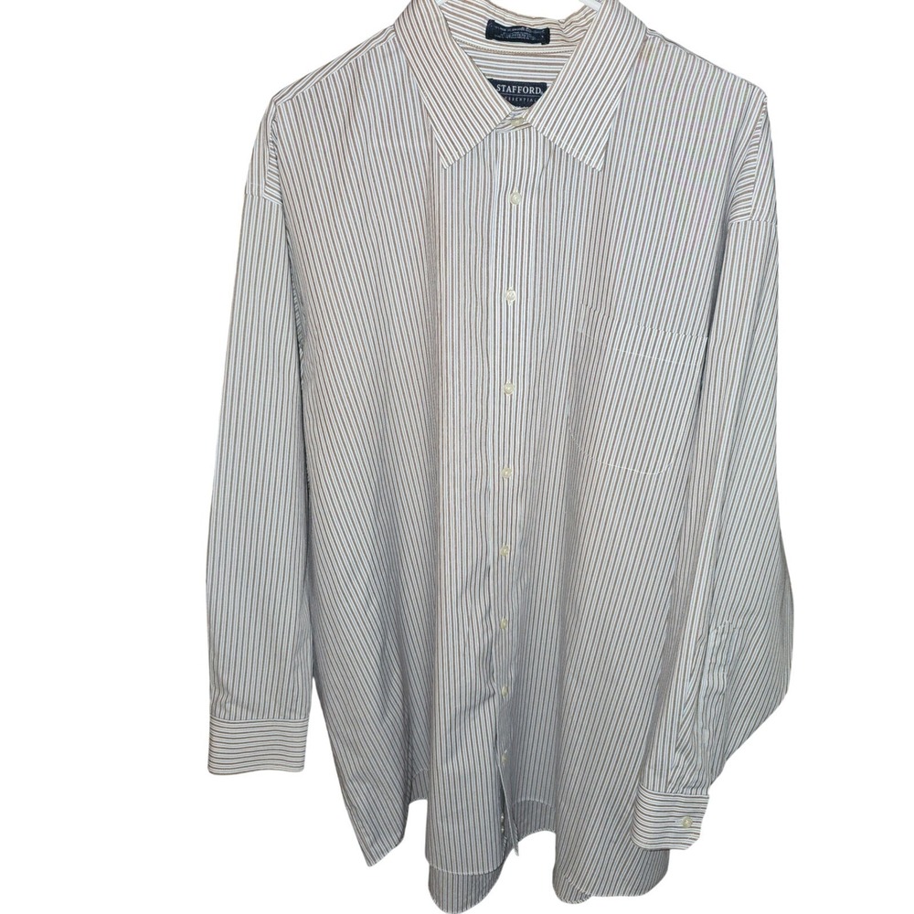 Big Tall Men Size‎ 19 Striped Button Down Shirt Long Sleeve Preppy office